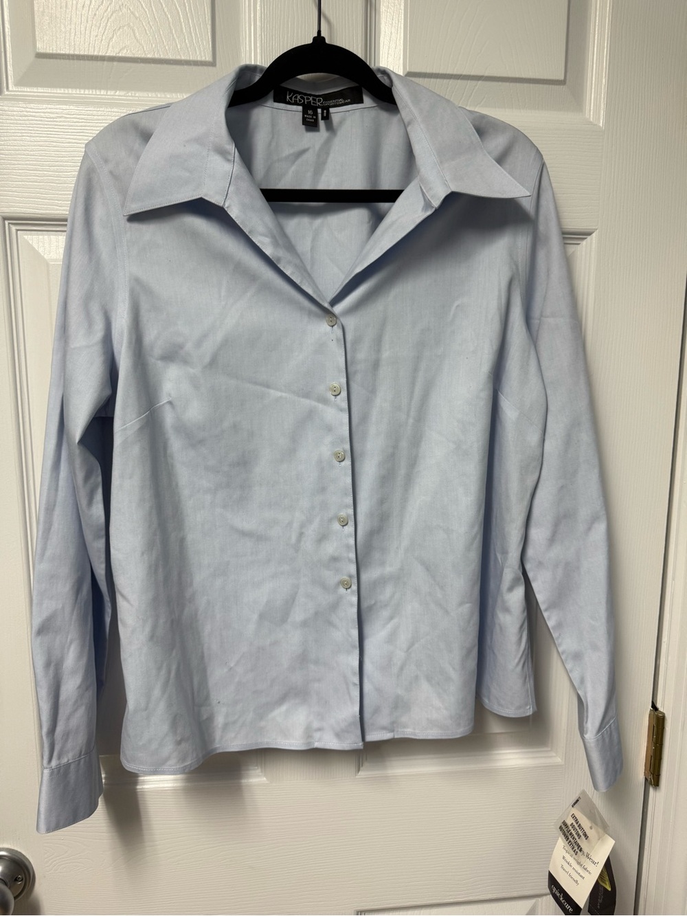 Kasper Pale Blue Dress Shirt with Point Collar